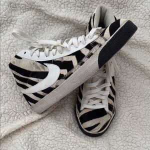 Vintage Nike Blazer Mid Premium Zebra Print Pony Hair Sneakers